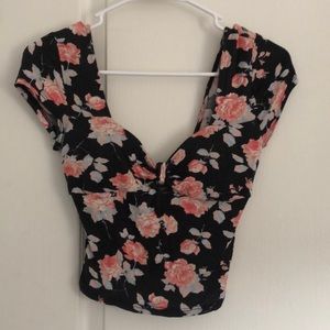 Floral crop top (padded)